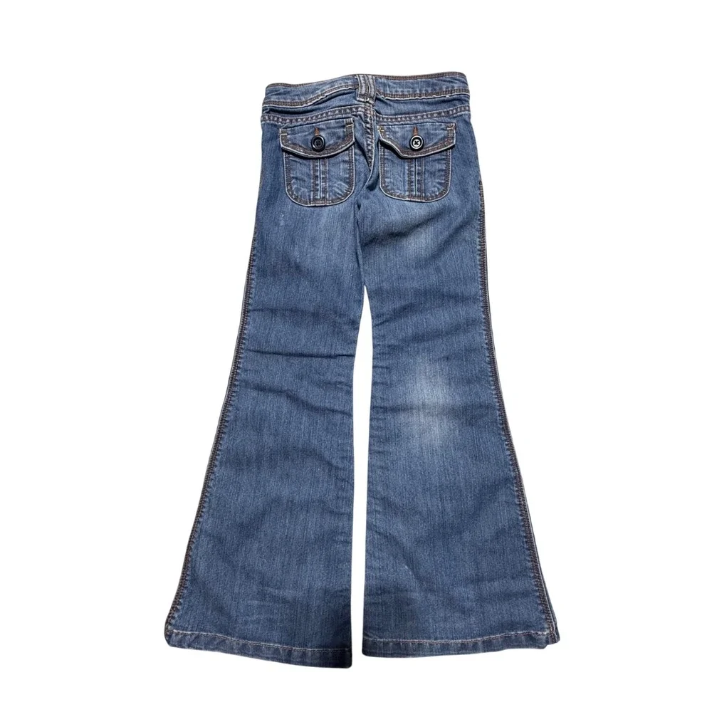 90s Trend Gap Kids Flare Jeans Blue Denim Retro Y2K Style 8 Slim